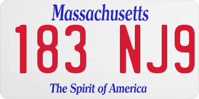 MA license plate 183NJ9