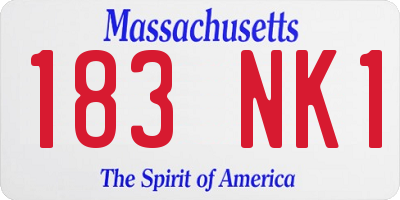 MA license plate 183NK1