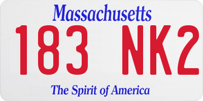 MA license plate 183NK2