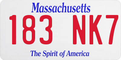 MA license plate 183NK7