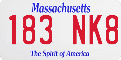 MA license plate 183NK8