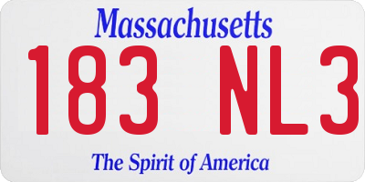 MA license plate 183NL3