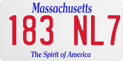 MA license plate 183NL7