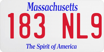 MA license plate 183NL9