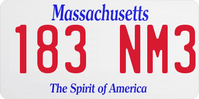 MA license plate 183NM3