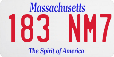 MA license plate 183NM7