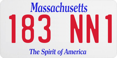 MA license plate 183NN1