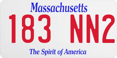 MA license plate 183NN2