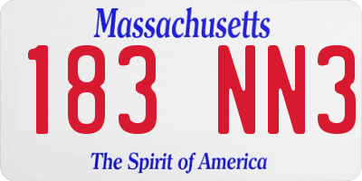 MA license plate 183NN3