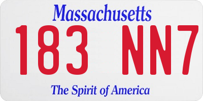 MA license plate 183NN7