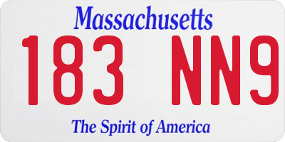 MA license plate 183NN9