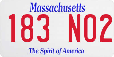 MA license plate 183NO2