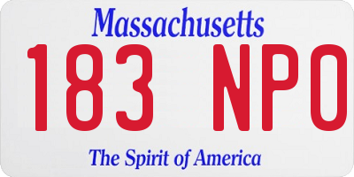 MA license plate 183NP0