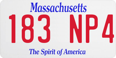 MA license plate 183NP4