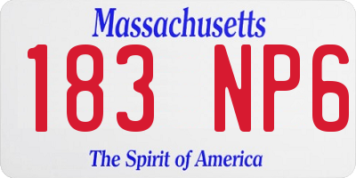 MA license plate 183NP6
