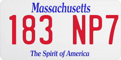 MA license plate 183NP7