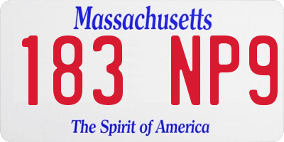 MA license plate 183NP9