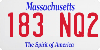 MA license plate 183NQ2