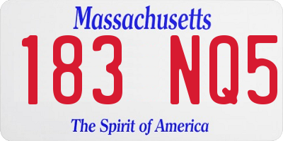 MA license plate 183NQ5