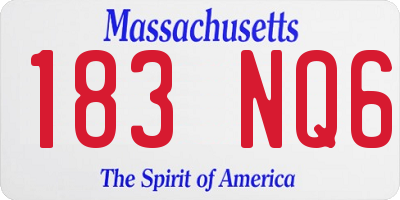 MA license plate 183NQ6