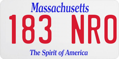 MA license plate 183NR0