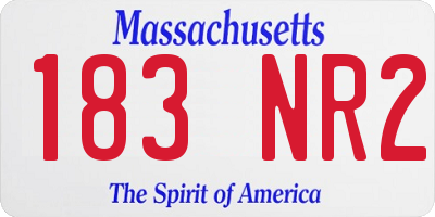 MA license plate 183NR2