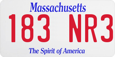MA license plate 183NR3