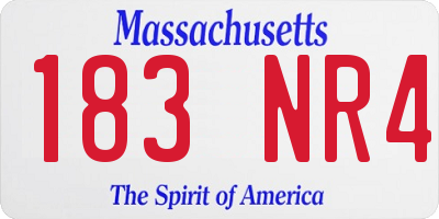 MA license plate 183NR4