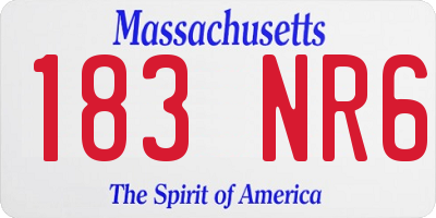 MA license plate 183NR6