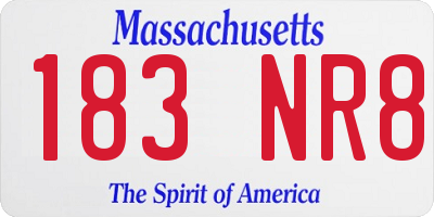 MA license plate 183NR8