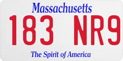 MA license plate 183NR9