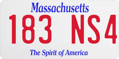 MA license plate 183NS4