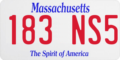 MA license plate 183NS5