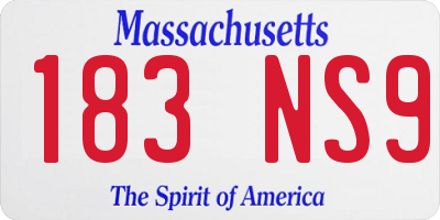 MA license plate 183NS9