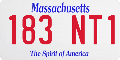 MA license plate 183NT1