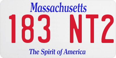 MA license plate 183NT2