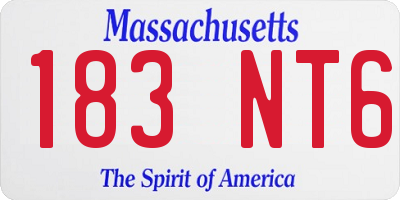 MA license plate 183NT6