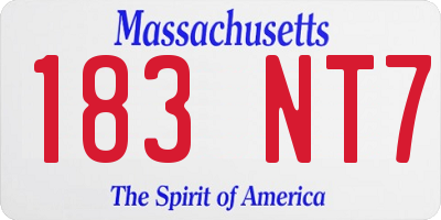 MA license plate 183NT7