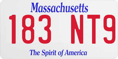 MA license plate 183NT9