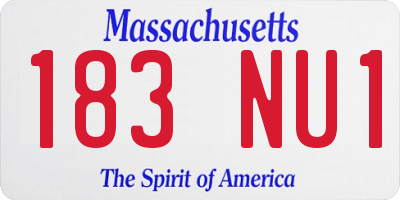 MA license plate 183NU1