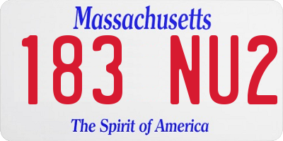 MA license plate 183NU2
