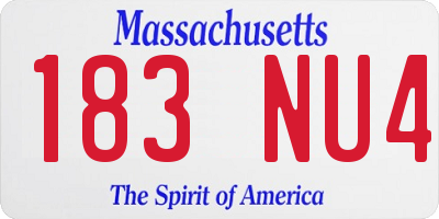 MA license plate 183NU4