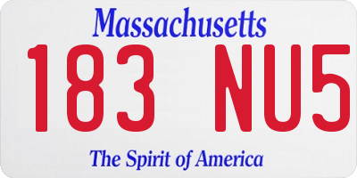 MA license plate 183NU5
