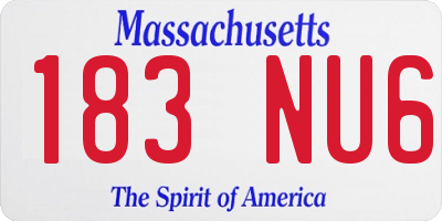 MA license plate 183NU6