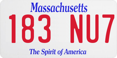 MA license plate 183NU7