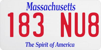 MA license plate 183NU8