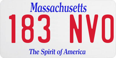 MA license plate 183NV0