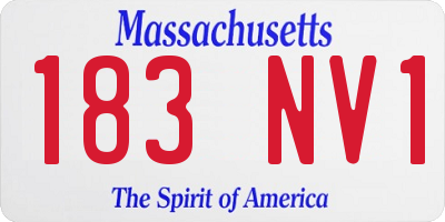 MA license plate 183NV1