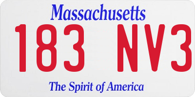MA license plate 183NV3