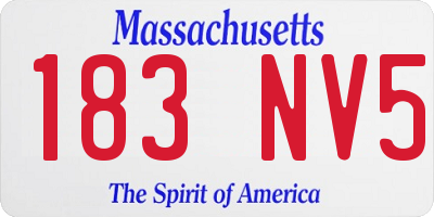 MA license plate 183NV5
